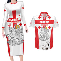 Custom Georgia Football We are Champions Couples Matching Long Sleeve Bodycon Dress and Hawaiian Shirt Sporty Style with Coat of Arms