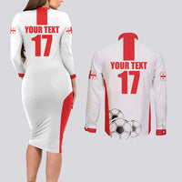 Custom Georgia Football We are Champions Couples Matching Long Sleeve Bodycon Dress and Long Sleeve Button Shirt Sporty Style with Coat of Arms