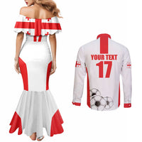 Custom Georgia Football We are Champions Couples Matching Mermaid Dress and Long Sleeve Button Shirt Sporty Style with Coat of Arms
