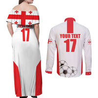 Custom Georgia Football We are Champions Couples Matching Off Shoulder Maxi Dress and Long Sleeve Button Shirt Sporty Style with Coat of Arms