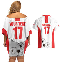 Custom Georgia Football We are Champions Couples Matching Off Shoulder Short Dress and Hawaiian Shirt Sporty Style with Coat of Arms