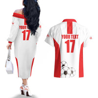 Custom Georgia Football We are Champions Couples Matching Off The Shoulder Long Sleeve Dress and Hawaiian Shirt Sporty Style with Coat of Arms