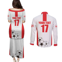 Custom Georgia Football We are Champions Couples Matching Puletasi and Long Sleeve Button Shirt Sporty Style with Coat of Arms