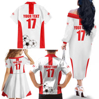 Custom Georgia Football We are Champions Family Matching Off The Shoulder Long Sleeve Dress and Hawaiian Shirt Sporty Style with Coat of Arms