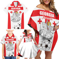 Custom Georgia Football We are Champions Family Matching Off Shoulder Short Dress and Hawaiian Shirt Sporty Style with Coat of Arms