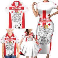 Custom Georgia Football We are Champions Family Matching Short Sleeve Bodycon Dress and Hawaiian Shirt Sporty Style with Coat of Arms