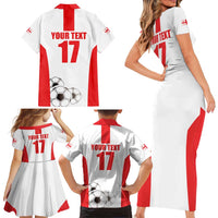 Custom Georgia Football We are Champions Family Matching Short Sleeve Bodycon Dress and Hawaiian Shirt Sporty Style with Coat of Arms