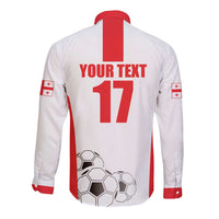 Custom Georgia Football We are Champions Long Sleeve Button Shirt Sporty Style with Coat of Arms