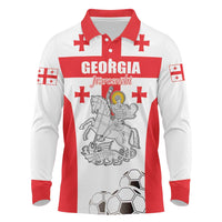 Custom Georgia Football We are Champions Long Sleeve Polo Shirt Sporty Style with Coat of Arms