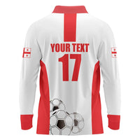 Custom Georgia Football We are Champions Long Sleeve Polo Shirt Sporty Style with Coat of Arms