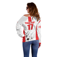 Custom Georgia Football We are Champions Off Shoulder Sweater Sporty Style with Coat of Arms