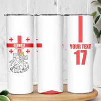 Custom Georgia Football We are Champions Skinny Tumbler Sporty Style with Coat of Arms