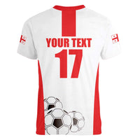 Custom Georgia Football We are Champions Women V-Neck T-Shirt Sporty Style with Coat of Arms