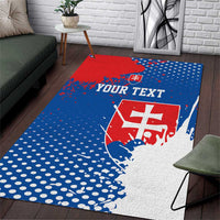 Personalized Slovakia Coat of Arms Area Rug Map Flag Style