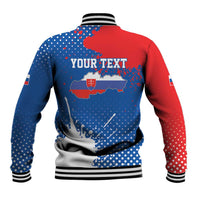 Personalized Slovakia Coat of Arms Baseball Jacket Map Flag Style