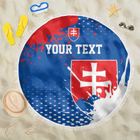 Personalized Slovakia Coat of Arms Beach Blanket Map Flag Style