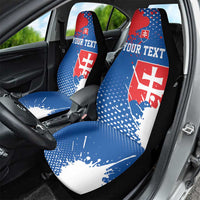 Personalized Slovakia Coat of Arms Car Seat Cover Map Flag Style