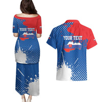Personalized Slovakia Coat of Arms Couples Matching Puletasi and Hawaiian Shirt Map Flag Style