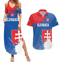 Personalized Slovakia Coat of Arms Couples Matching Summer Maxi Dress and Hawaiian Shirt Map Flag Style