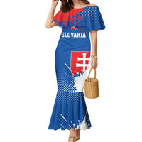 Personalized Slovakia Coat of Arms Family Matching Mermaid Dress and Hawaiian Shirt Map Flag Style
