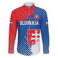 Personalized Slovakia Coat of Arms Family Matching Off Shoulder Short Dress and Hawaiian Shirt Map Flag Style