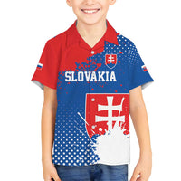 Personalized Slovakia Coat of Arms Family Matching Off Shoulder Short Dress and Hawaiian Shirt Map Flag Style
