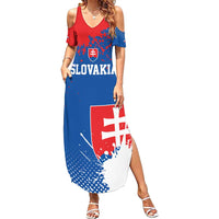 Personalized Slovakia Coat of Arms Family Matching Summer Maxi Dress and Hawaiian Shirt Map Flag Style