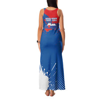 Personalized Slovakia Coat of Arms Family Matching Tank Maxi Dress and Hawaiian Shirt Map Flag Style