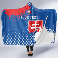 Personalized Slovakia Coat of Arms Hooded Blanket Map Flag Style