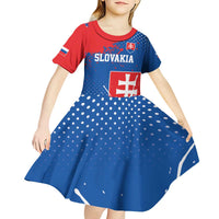 Personalized Slovakia Coat of Arms Kid Short Sleeve Dress Map Flag Style