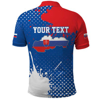 Personalized Slovakia Coat of Arms Polo Shirt Map Flag Style