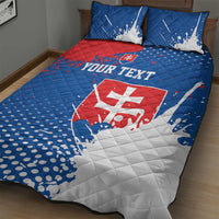 Personalized Slovakia Coat of Arms Quilt Bed Set Map Flag Style