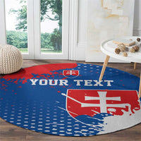 Personalized Slovakia Coat of Arms Round Carpet Map Flag Style