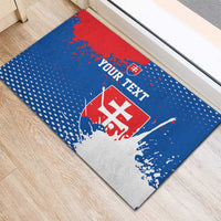Personalized Slovakia Coat of Arms Rubber Doormat Map Flag Style