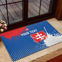Personalized Slovakia Coat of Arms Rubber Doormat Map Flag Style