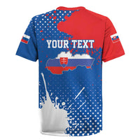 Personalized Slovakia Coat of Arms Rugby Jersey Map Flag Style