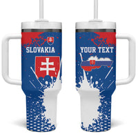 Personalized Slovakia Coat of Arms Tumbler With Handle Map Flag Style
