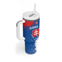 Personalized Slovakia Coat of Arms Tumbler With Handle Map Flag Style