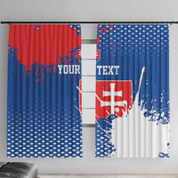 Personalized Slovakia Coat of Arms Window Curtain Map Flag Style