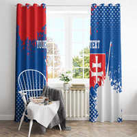 Personalized Slovakia Coat of Arms Window Curtain Map Flag Style
