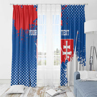 Personalized Slovakia Coat of Arms Window Curtain Map Flag Style