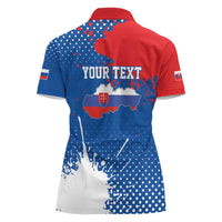 Personalized Slovakia Coat of Arms Women Polo Shirt Map Flag Style