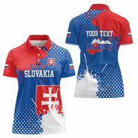 Personalized Slovakia Coat of Arms Women Polo Shirt Map Flag Style