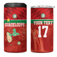 Custom Guadelope Football 4 in 1 Can Cooler Tumbler Basse Terre Red Style