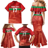 Custom Guadelope Football Family Matching Mermaid Dress and Hawaiian Shirt Basse Terre Red Style
