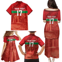 Custom Guadelope Football Family Matching Puletasi and Hawaiian Shirt Basse Terre Red Style