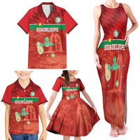 Custom Guadelope Football Family Matching Tank Maxi Dress and Hawaiian Shirt Basse Terre Red Style