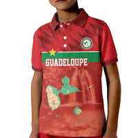 Custom Guadelope Football Kid Polo Shirt Basse Terre Red Style
