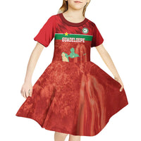 Custom Guadelope Football Kid Short Sleeve Dress Basse Terre Red Style