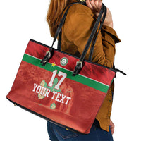 Custom Guadelope Football Leather Tote Bag Basse Terre Red Style